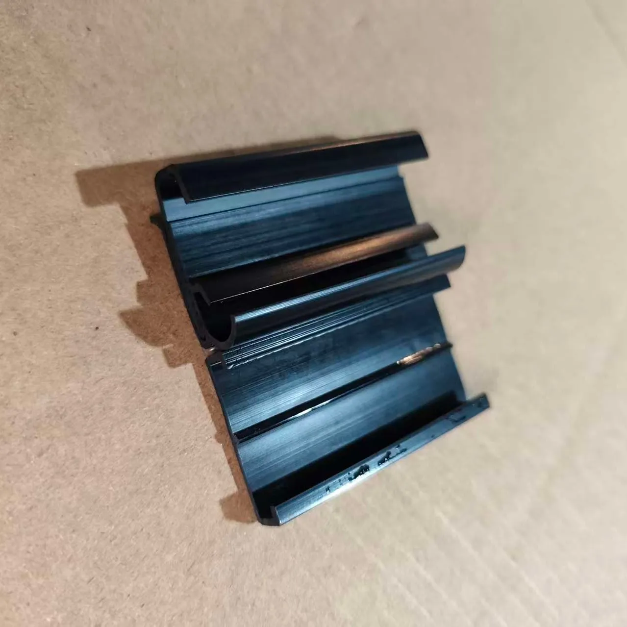 Black Multi-Slot PVC Extrusion Profile D