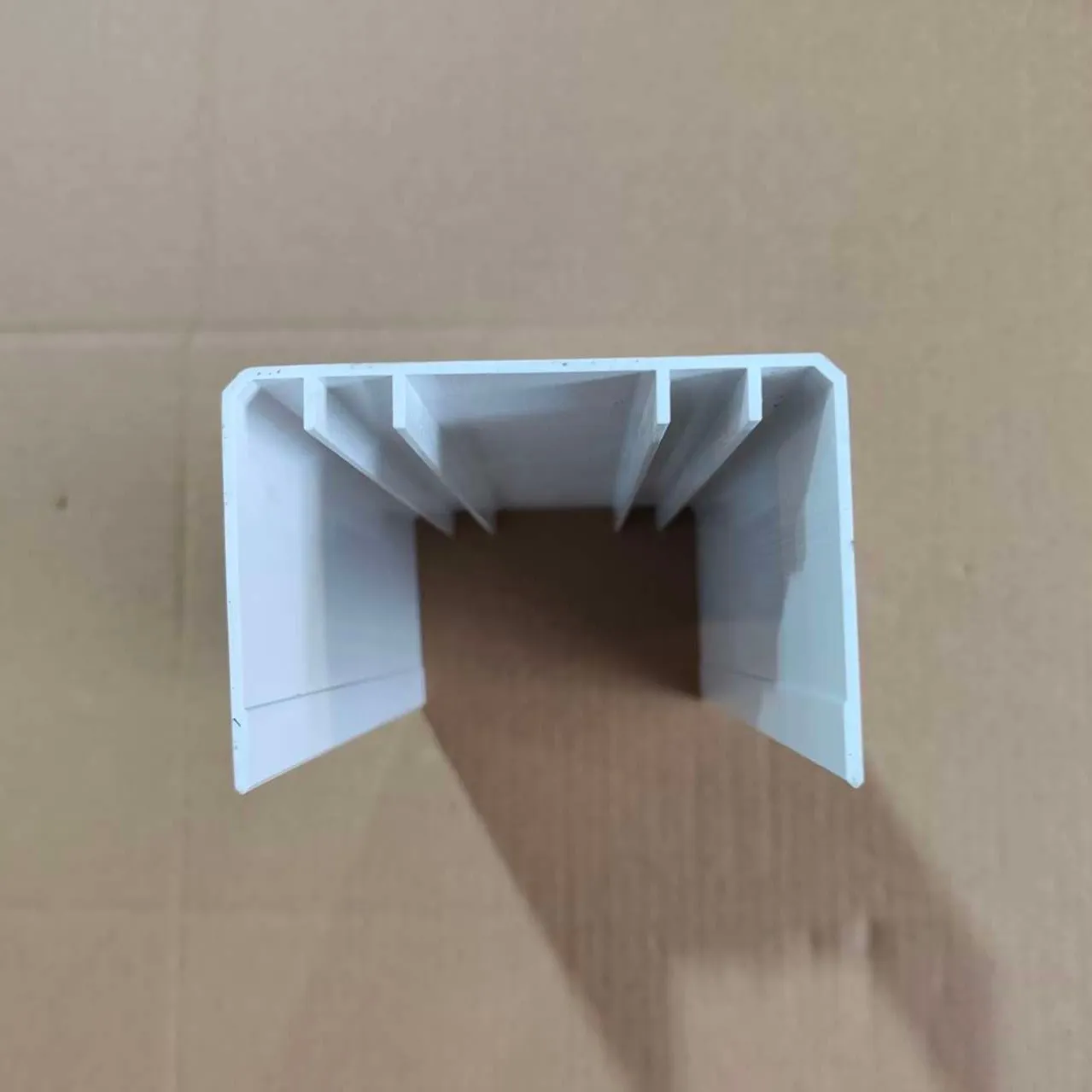 Reinforced Multi‑Rib PVC U‑Channel, Whit